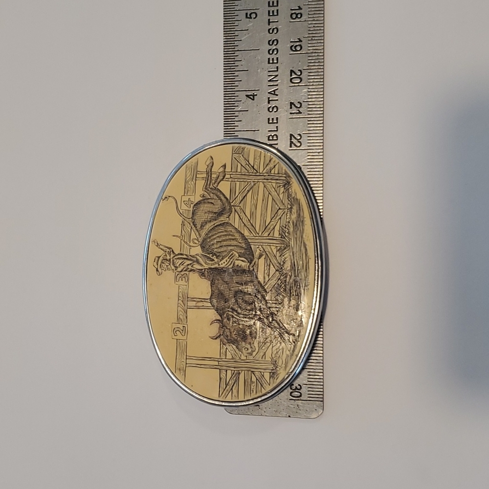 Vintage 90s Rodeo Western Belt Buckle American - Picture 3 of 4